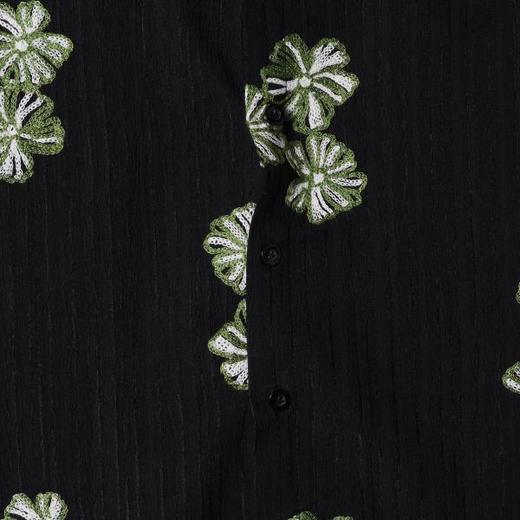 6994SDSA男装2026新款高贵轻奢潮牌撞色刺绣花卉设计短袖衬衫百搭痞帅 商品图2