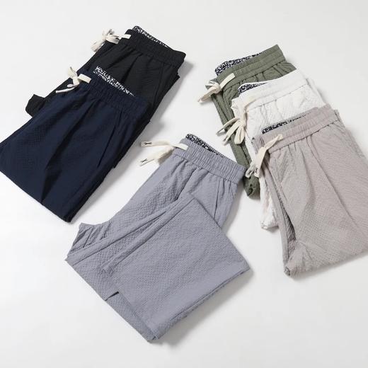 F032902春夏薄款立体裁剪男士松紧腰修身直筒纯色休闲裤 商品图7