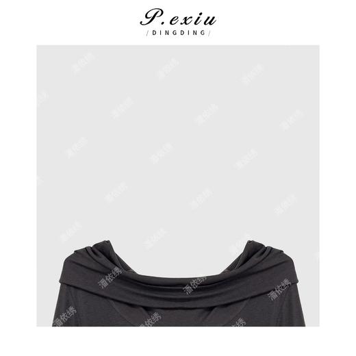 04-1潘依绣丁丁宠粉韩系简约百搭堆堆领长袖T恤Q1584 商品图2