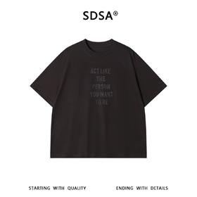 SDSA男装2026新款轻奢美式高级感印花字母圆领短袖T恤百搭宽松潮