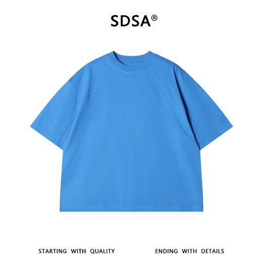 SDSA男装2026新款高贵轻奢纯色高级感分割线设计圆领短袖T恤百搭 商品图0