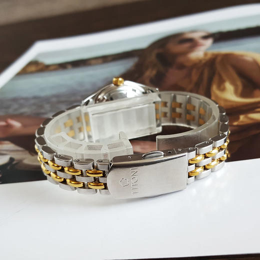 【9新】TITONI梅花726自动机械日期显示24MM（女款）宇宙系列精钢/镀金100326NJT19 商品图5