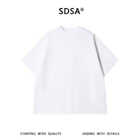 SDSA男装2026新款高贵轻奢极简风纯色缝线设计圆领短袖T恤百搭