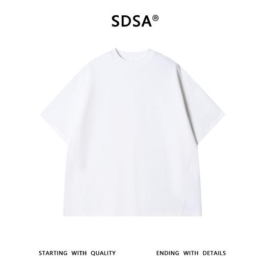 SDSA男装2026新款高贵轻奢极简风纯色缝线设计圆领短袖T恤百搭 商品图0