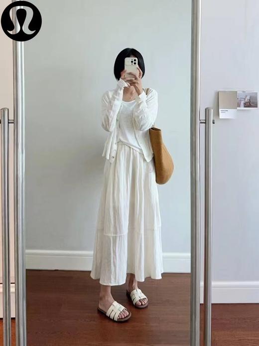 F032978拼接式剪裁柔软亲肤天丝亚麻半身裙中长裙 商品图10