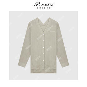 03-5潘依绣丁丁宠粉设计感简约V领长袖衬衫Q13913