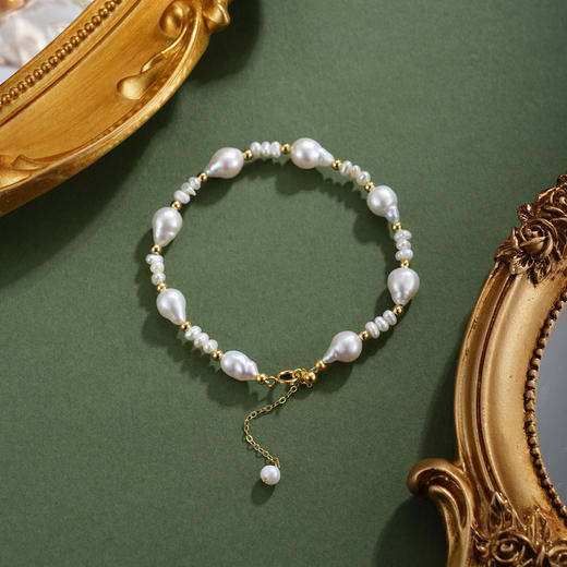 子佩集【潮汐妙华】银S925珍珠惜王妃手链【SGB0750001】镀金串珠2602 商品图0