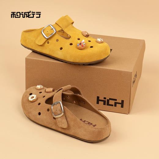和诚行2026夏季新款外穿软底不累脚包头半拖卡通洞洞鞋勃肯拖鞋0010856 商品图3