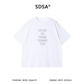 SDSA男装2026新款轻奢美式高级感印花字母圆领短袖T恤百搭宽松潮