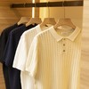 【lyyk-F87107】男子复古翻领针织镂空冰丝短袖POLO衫！！ 商品缩略图1