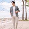 【爆冰玉米格西服】夏冰丝防晒男士西装外套商务休闲西服/0011 商品缩略图4