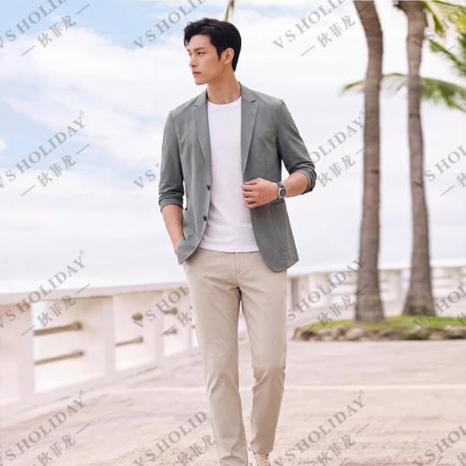 【爆冰玉米格西服】夏冰丝防晒男士西装外套商务休闲西服/0011 商品图4