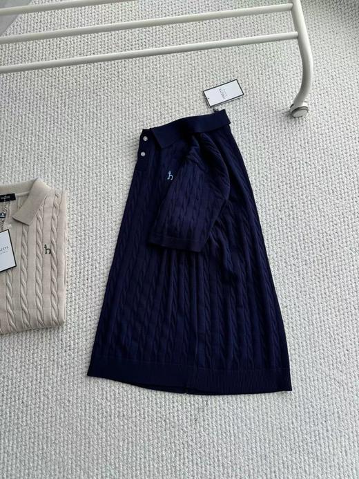 F032911男士绞花短袖POLO翻领针织衫夏季通勤老钱风休闲上衣 商品图14