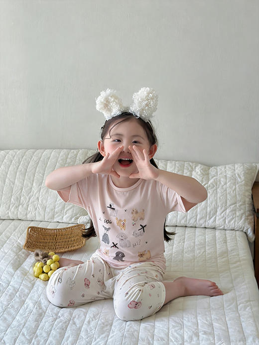 【59.9元起2套】安美雅儿童天丝莱赛尔休闲家居服 夏季柔顺清凉七分袖七分裤空调服睡衣 商品图5