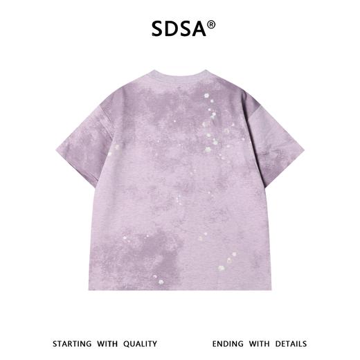SDSA男装2026新款高贵轻奢美式扎染晕染泼墨印花圆领短袖T恤百搭 商品图4