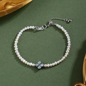 子佩集【幸运流年】银S925珍珠惜王妃手链【SPB0470001】螺钿四叶草2602
