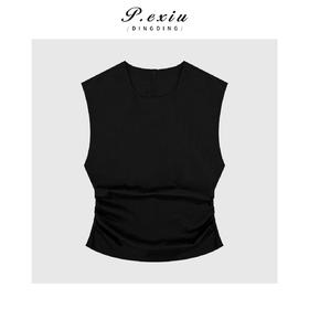 03-5潘依绣丁丁宠粉极简主义收腰显瘦无袖背心Q5841