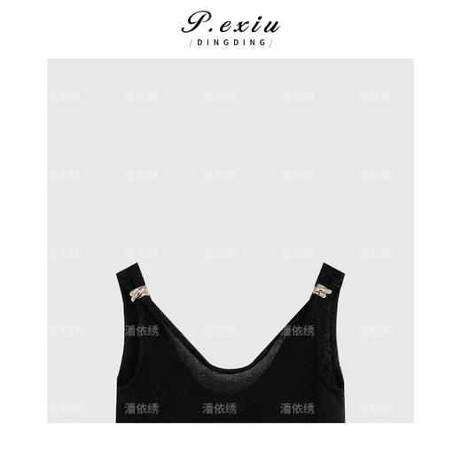 03-5潘依绣丁丁宠粉法式金属卡扣长款连衣裙Q18219 商品图2