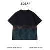 SDSA男装2026新款高贵轻奢复古渐变晕染撞色印花圆领短袖T恤百搭 商品缩略图0