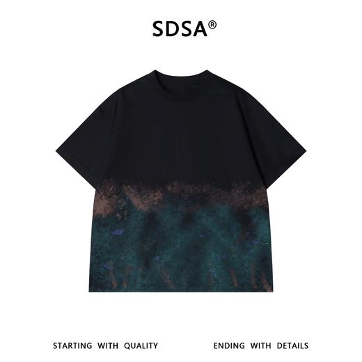 SDSA男装2026新款高贵轻奢复古渐变晕染撞色印花圆领短袖T恤百搭 商品图0