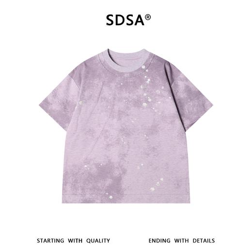 SDSA男装2026新款高贵轻奢美式扎染晕染泼墨印花圆领短袖T恤百搭 商品图0