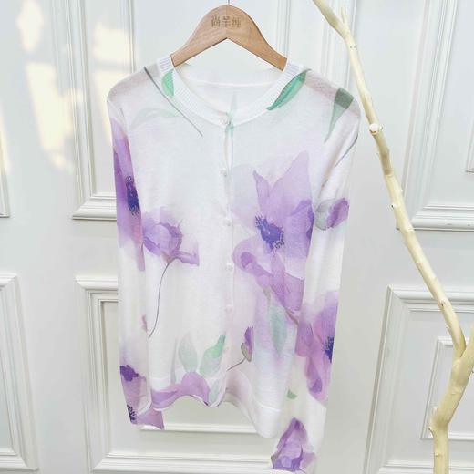 慵懒春日~水溶羊毛圆领显瘦款针织长袖开衫外套 商品图4