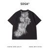 SDSA男装2026新款高贵轻奢潮牌撞色抽象笔触线条印花圆领短袖T恤 商品缩略图0