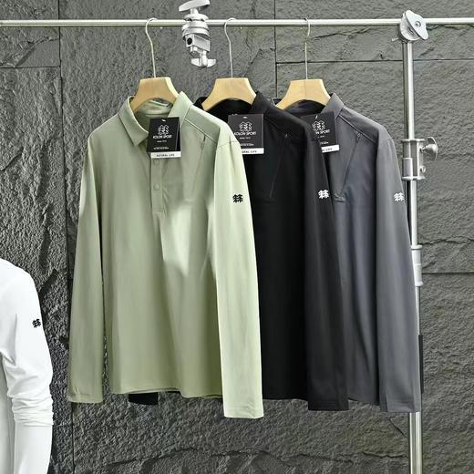 F032972简约休闲春季户外运动速干半拉链弹力透气长袖T恤 商品图2