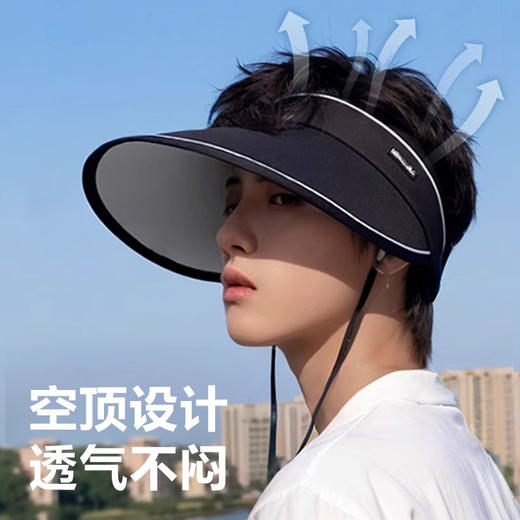 夏季可折叠空顶遮阳帽子 防紫外线无痕遮脸防晒帽 夏天户外太阳帽女 商品图3