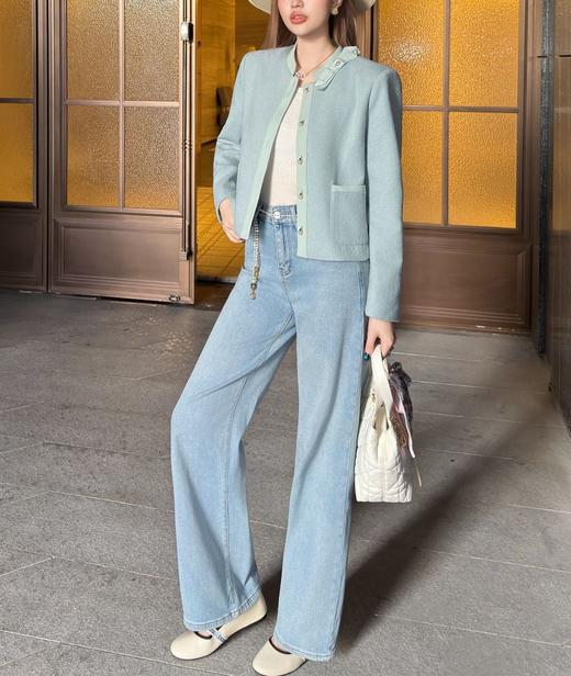 女款羊毛呢蝴蝶结外套lv010 商品图3