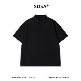 SDSA男装2026新款高贵轻奢老钱风纯色翻领短袖T恤百搭休闲上衣