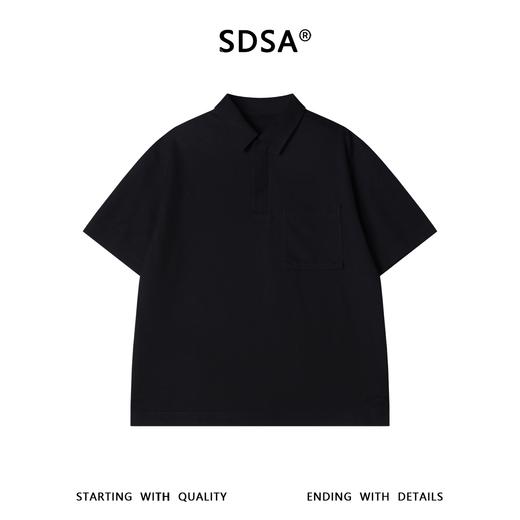 SDSA男装2026新款高贵轻奢老钱风纯色翻领短袖T恤百搭休闲上衣 商品图0