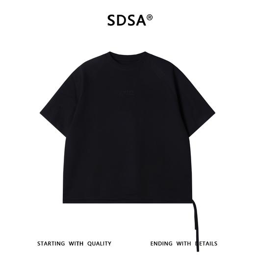 SDSA男装2026新款高贵轻奢纯色侧摆抽绳刺绣字母圆领短袖T恤百搭 商品图0