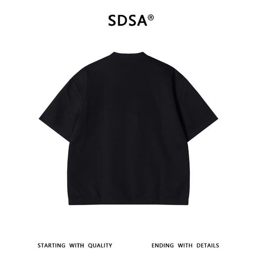 SDSA男装2026新款高贵轻奢简约纯色拼接V领短袖T恤百搭时尚显瘦 商品图4