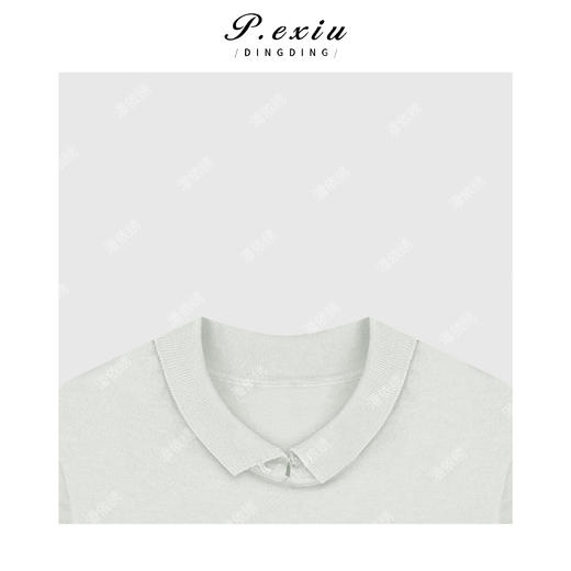 03-5潘依绣丁丁宠粉简约半高领毛织短袖T恤Q15653 商品图2