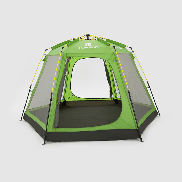 探路者六角帐篷春夏户外露营旅游易收纳网纱速开帐TEDK80702