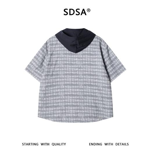 SDSA男装2026新款高贵轻奢潮牌双面可穿设计连帽短袖衬衫百搭时尚 商品图2