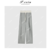 04-1潘依绣丁丁宠粉简约通勤韩系撞色口袋抽绳休闲长裤 Q7218 商品缩略图0
