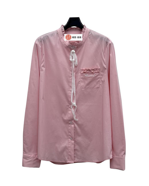 女款全棉立领花边长袖衬衫fe025 商品图0