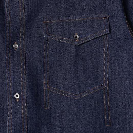 SDSA男装2026新款高贵轻奢美式复古双口袋牛仔短袖衬衫百搭时尚 商品图3