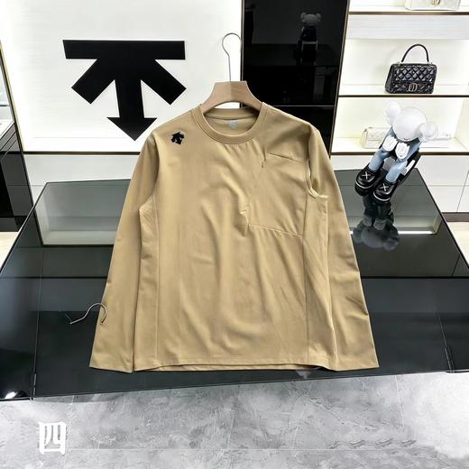 F032940基础款圆领休闲百搭情侣款高街打底衫长袖T恤 商品图2