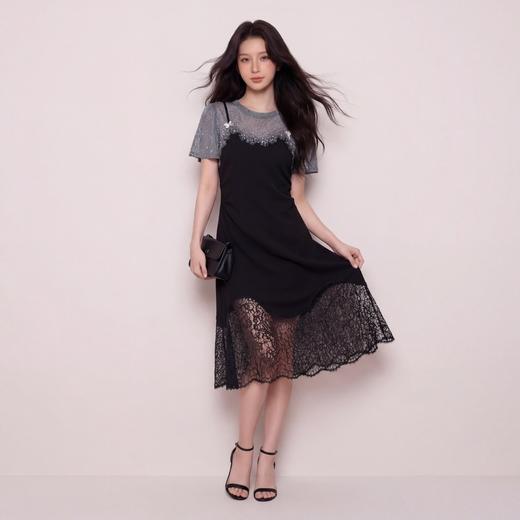 奢姿大码女装2026夏季减龄蕾丝拼接假两件连衣裙胖妹妹时尚裙子9962892226 商品图4