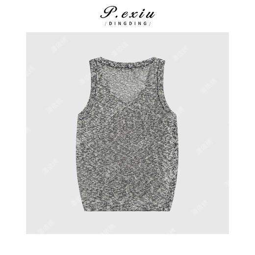 03-5潘依绣丁丁宠粉设计感U领花纱无袖小背心Q39731 商品图1