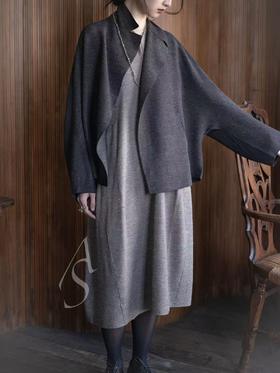 Boboutic 26SS 褐蓝/深灰星芒丝棉肌理针织茧型外套