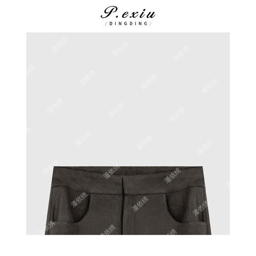 03-5潘依绣丁丁宠粉复古极简翻边直筒休闲裤Q6581 商品图2