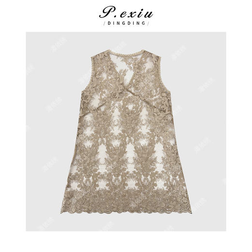 04-1潘依绣丁丁宠粉重工国风提花刺绣背心上衣Q11123 商品图1