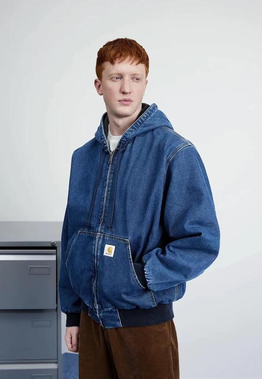 F032962美式工装风水洗做旧牛仔工装连帽夹克外套男女同款 商品图11