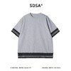 SDSA男装2026新款高贵轻潮牌拼接针织圆领短袖T恤百搭宽松上衣 商品缩略图0