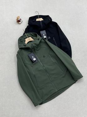 F032921春季新品户外情侣款连帽加绒软壳冲锋衣外套