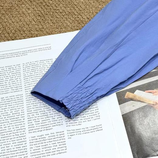 F032959显白蔚蓝色~早春新款新中式设计感领口盘扣气质衬衫 商品图14